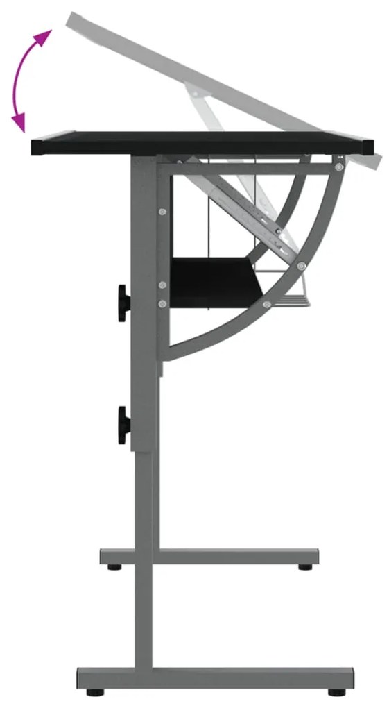 ΓΡΑΦΕΙΟ ΧΕΙΡΟΤ. ΜΑΥΡΟ/ΓΚΡΙ 110X53X(58-87) ΕΚ. ΕΠ. ΞΥΛΟ&amp;ΑΤΣΑΛΙ 340929