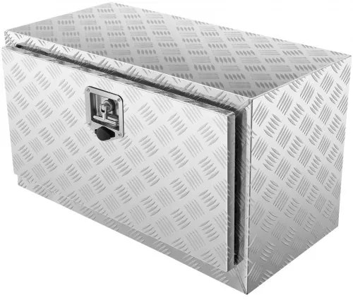 VEVOR Underbody Truck Box, 30&quot;×17&quot;×18&quot; Pickup Storage Box, Heavy Duty Aluminum Diamond Plate Tool Box with Lock and Keys, Waterproof Trailer Storage Box with T-Handle Latch for Truck, Van, Trailer
