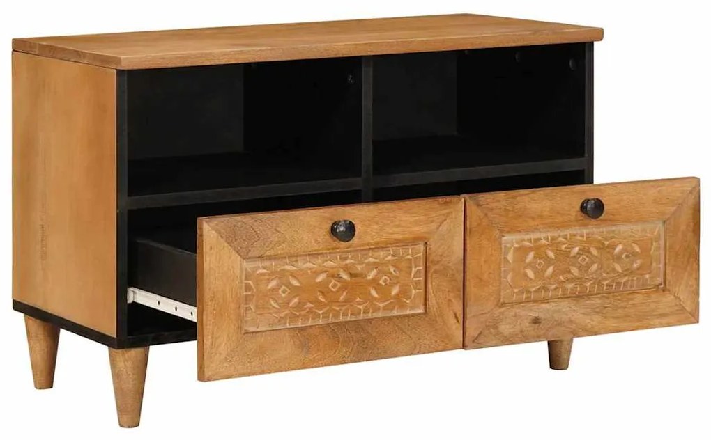 vidaXL Ντουλάπι TV Ανοιχτό καφέ 70 x 33 x 46 εκ Μασίφ ξύλο μάνγκο