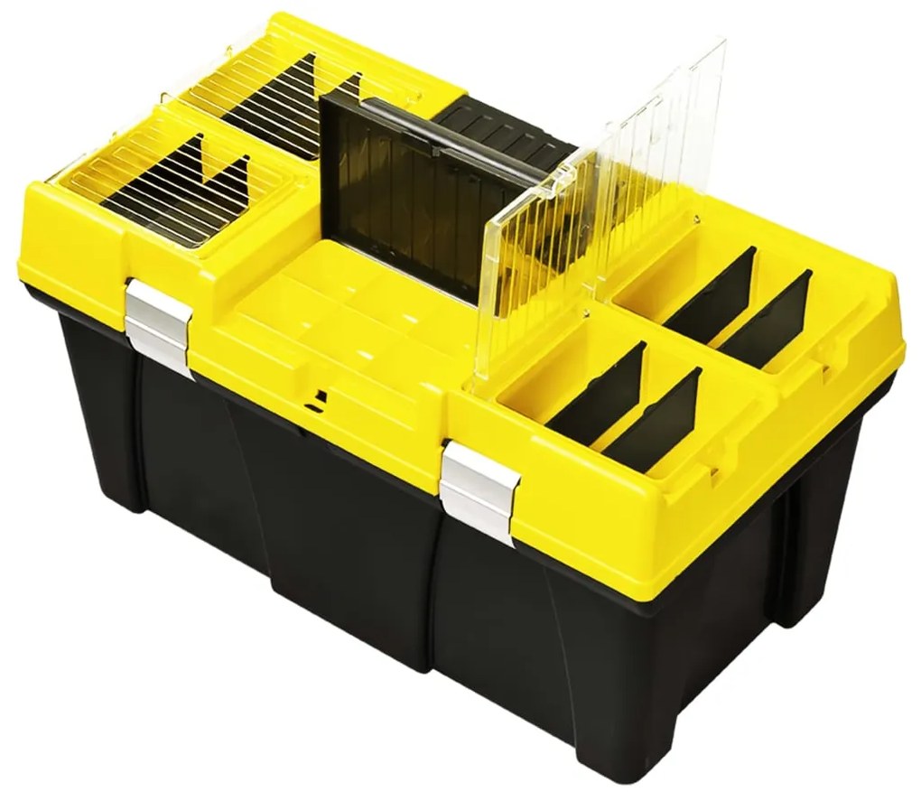 vidaXL Εργαλειοθήκη 595x337x316 χιλ. Κίτρινο από Πλαστικό