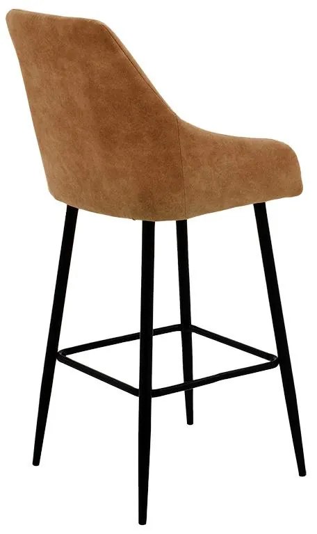 Σκαμπό bar Empower μεταλλικό μαύρο-ύφασμα antique καφέ 49x49x97 εκ.