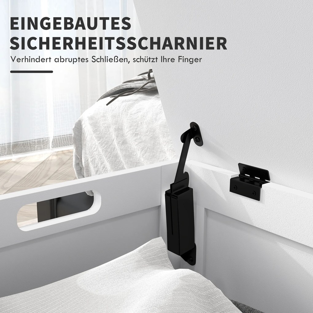 HOMCOM Κουτί αποθήκευσης, Σεντούκι παιχνιδιών, MDF, 2 λαβές, 81 x 40 x 46 cm, Λευκό