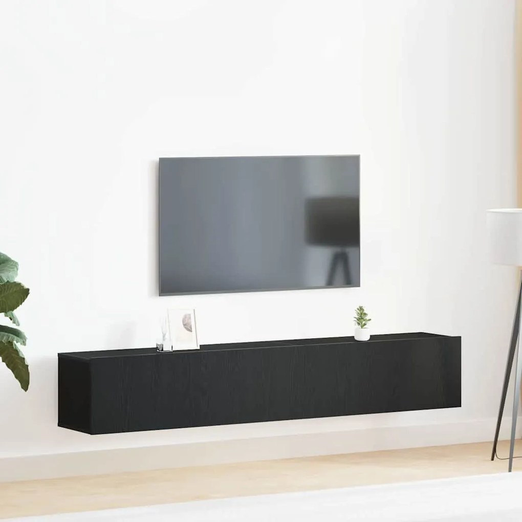 vidaXL Σετ επίπλου τηλεόρασης 2 pcs Μαύρη δρυς 100 x 30 x 30 cm
