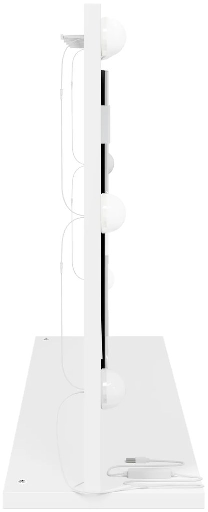 vidaXL Καθρέφτης Τουαλέτας με LED Φώτα Λευκό 80x45x18 εκ
