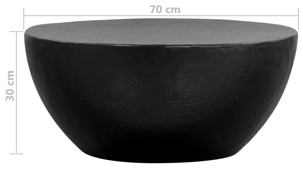 Τραπεζάκι Σαλονιού Hammered Μαύρο 70 x 30 εκ. από Αλουμίνιο - Μαύρο