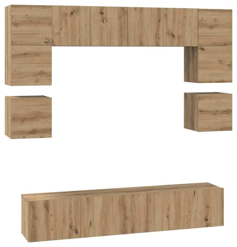 vidaXL Σετ επίπλου τηλεόρασης 8 pcs artisan δρυς 80 x 30 x 30 εκ