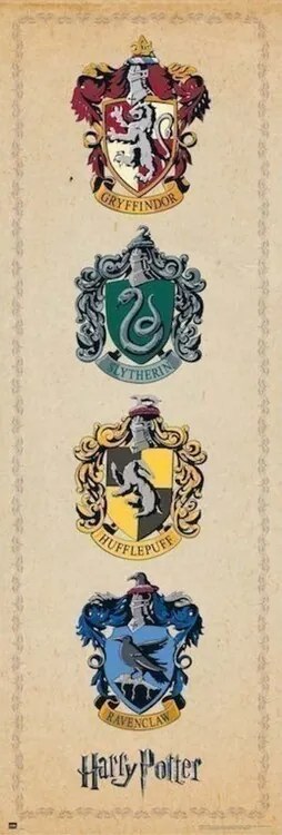 Αφίσα πόρτας Harry Potter - House Crests