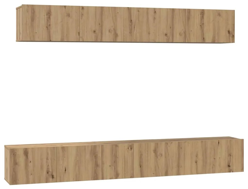 vidaXL Σετ επίπλου τηλεόρασης Επιτοίχιο 5 pcs artisan δρυς