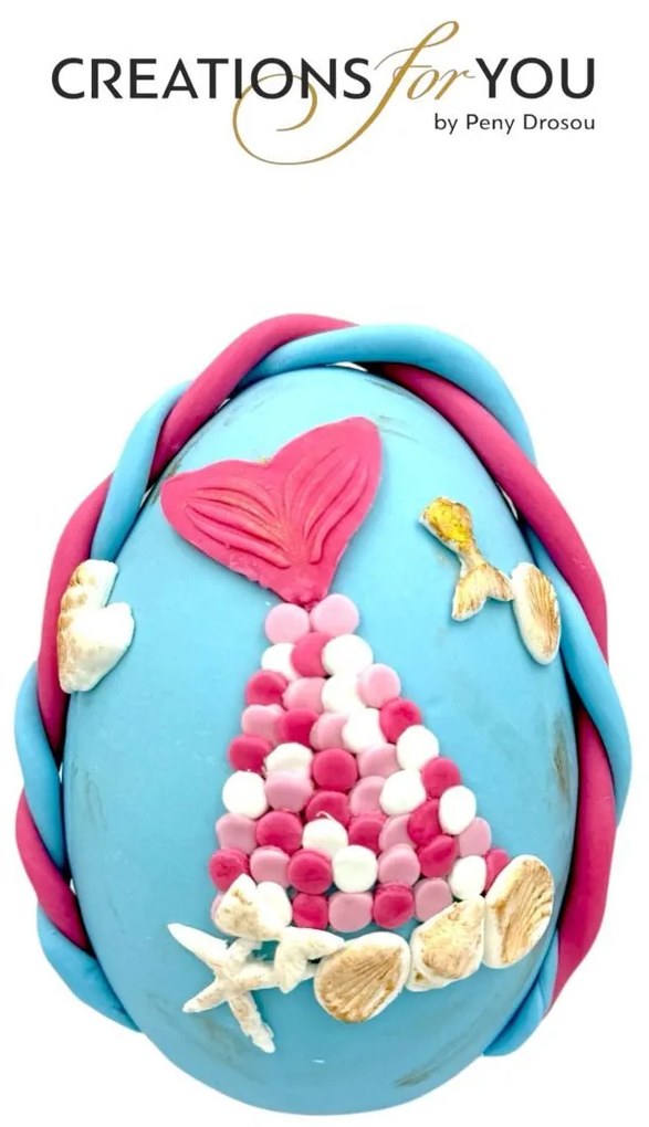 Ουρά γοργόνας Αρωματική λαμπάδα - Σετ Λαμπάδα, Πλάτη με βάση και Αυγό