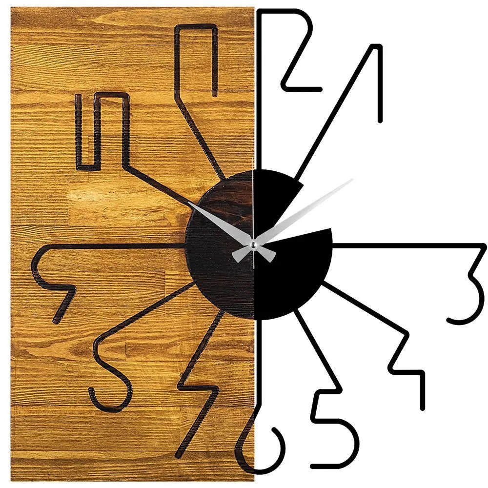Ρολόι Τοίχου 539TNL1129 58x3x58cm Walnut-Black Wallity Metal,Wood