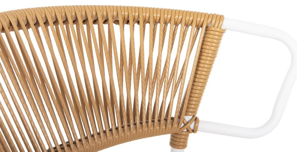 Καρέκλα SUKI C6053.01 Μέταλλο Λευκό και Συνθετικό Rattan Φυσικό 54x62x80Υεκ 54x62x80 εκ.