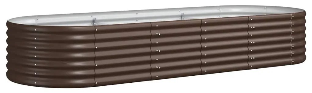vidaXL Ζαρντινιέρα Καφέ 224x80x36 εκ. Γαλβανισμένος χάλυβας