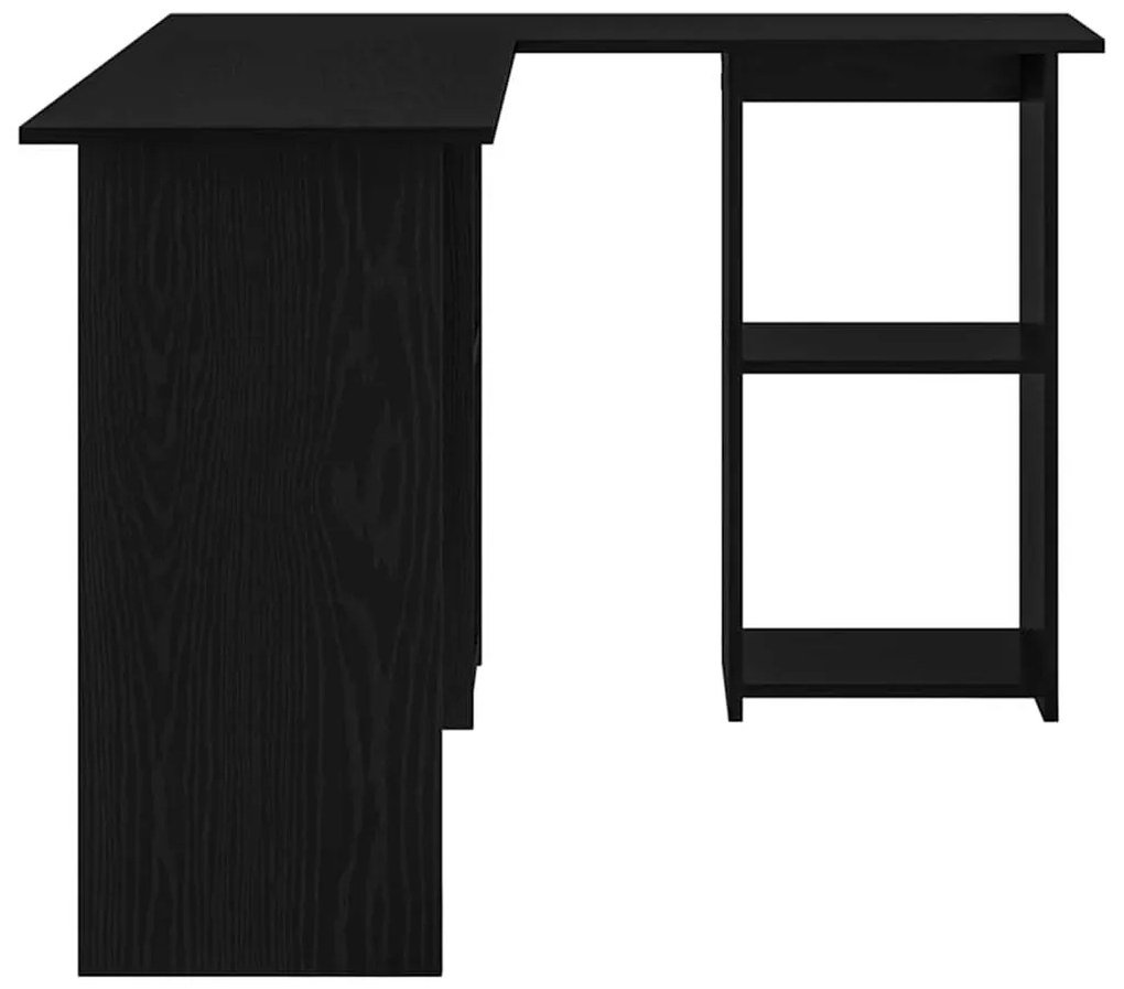 vidaXL Γραφείο με ράφι Μαύρη δρυς 142 x 102 x 73 εκ Επεξεργασμένο ξύλο