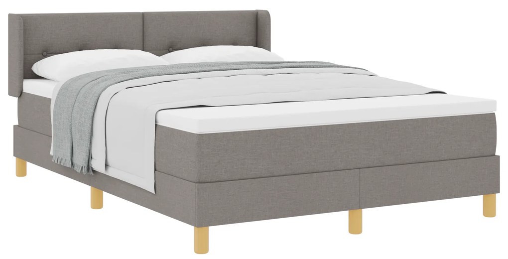 vidaXL Κρεβάτι Box Spring με Στρώμα σε Ταπέ, 140 x 190 εκ., Ύφασμα