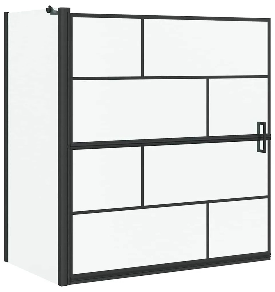 vidaXL Οθόνη ντους μπάνιου Μαύρο και Διαφανές 116 x 68 x 128 εκ.