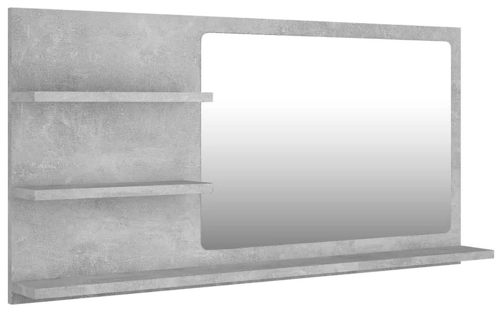 Καθρέφτης Μπάνιου Γκρι Σκυροδέματος 90x10,5x45 εκ. Μοριοσανίδα - Γκρι