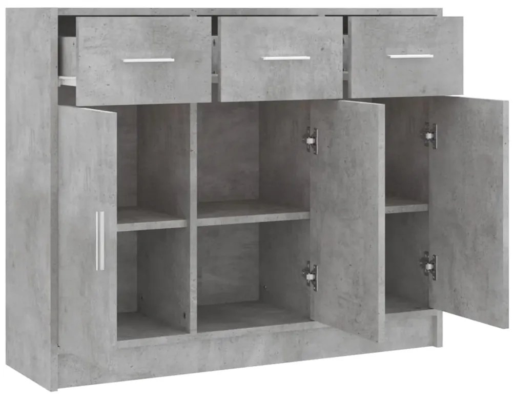 vidaXL Ντουλάπι Γκρι Σκυροδέματος 91 x 28 x 75 εκ. Επεξεργασμένο Ξύλο