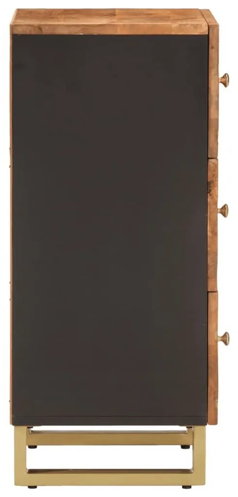 Βοηθητικό Έπιπλο Καφέ/Μαύρο 40x33,5x75 εκ. Μασίφ Ξύλο Μάνγκο - Καφέ