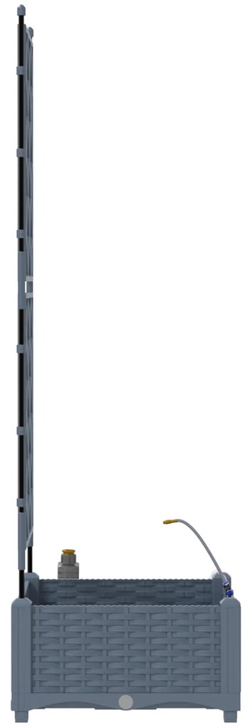 vidaXL Γλάστρες Κήπου 1 τεμ Ανοιχτό γκρι 40 x 40 x 126 cm Πλαστικό