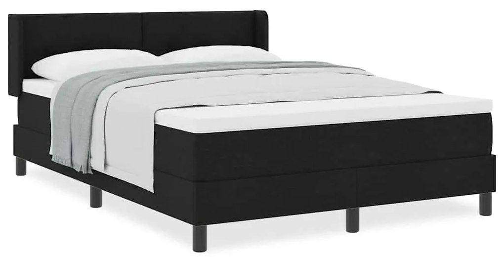 vidaXL Κρεβάτι box spring με στρώμα με στρώμα Μαύρο 160 x 200 cm
