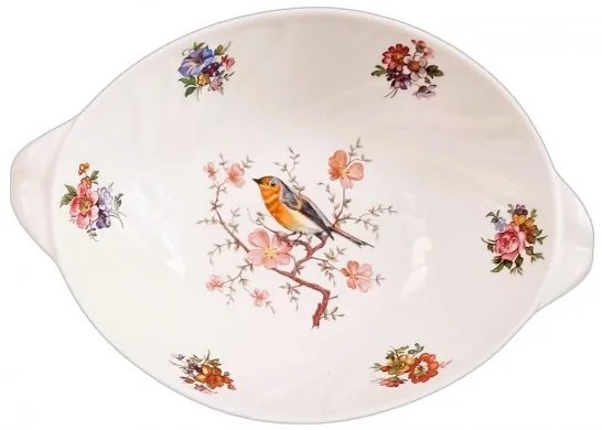 Διακοσμητικό Μπωλ Πορσελάνης Οβάλ Ανάγλυφο 23εκ. WM Collection sl1-10