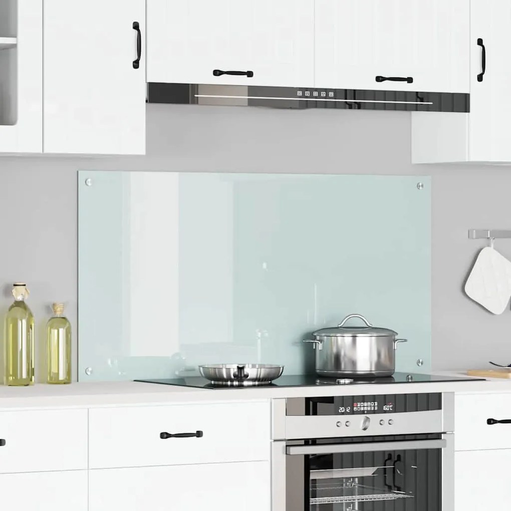 vidaXL Κουζίνα με Πλακάκια Λευκή 120x60x0,6 εκ Κατεργασμένο Γυαλί