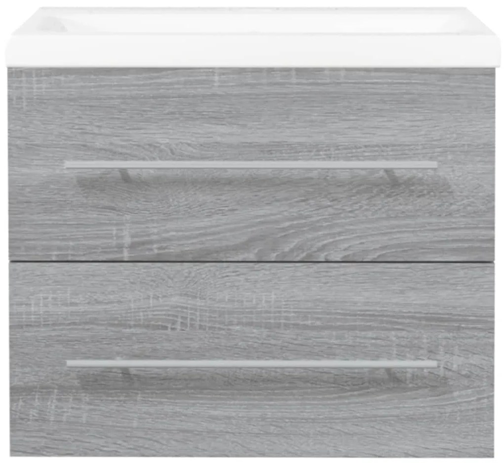 vidaXL Ντουλάπι Μπάνιου με Νιπτήρα Γκρι Sonoma από Επεξεργασμένο Ξύλο