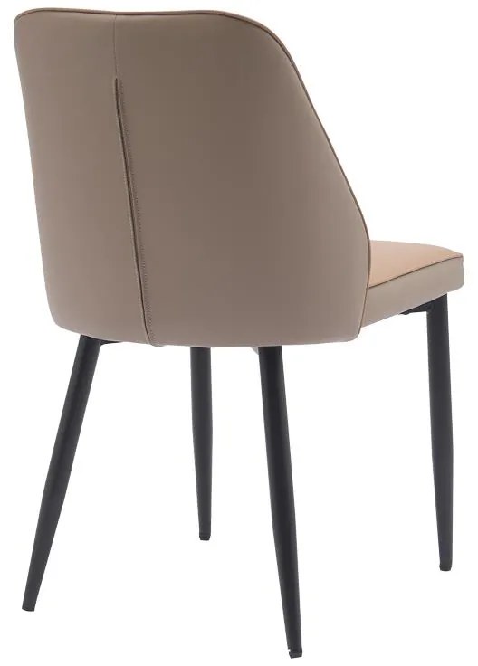 Καρέκλα Onyer καφέ-γκρι pu με πόδι μαύρο μέταλλο 48x60x83εκ 48x60x83 εκ.