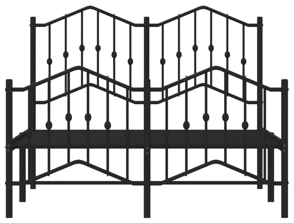 Πλαίσιο Κρεβατιού με Κεφαλάρι/Ποδαρικό Μαύρο 120x190εκ. Μέταλλο - Μαύρο