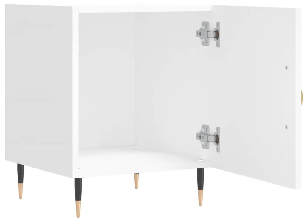 vidaXL Κομοδίνα 2 τεμ. Λευκά 40 x 40 x 50 εκ. από Επεξεργασμένο Ξύλο