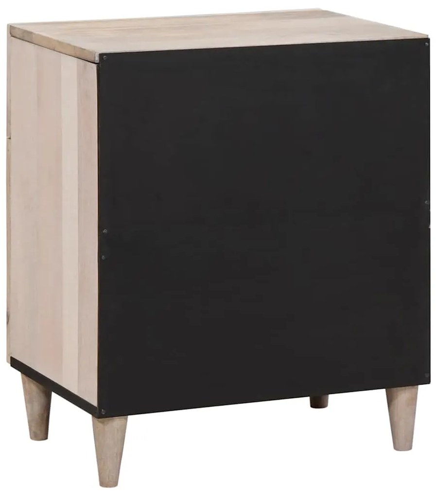 vidaXL Κομοδίνο με συρτάρι Μπεζ 50 x 33 x 60 εκ Μασίφ ξύλο μάνγκο