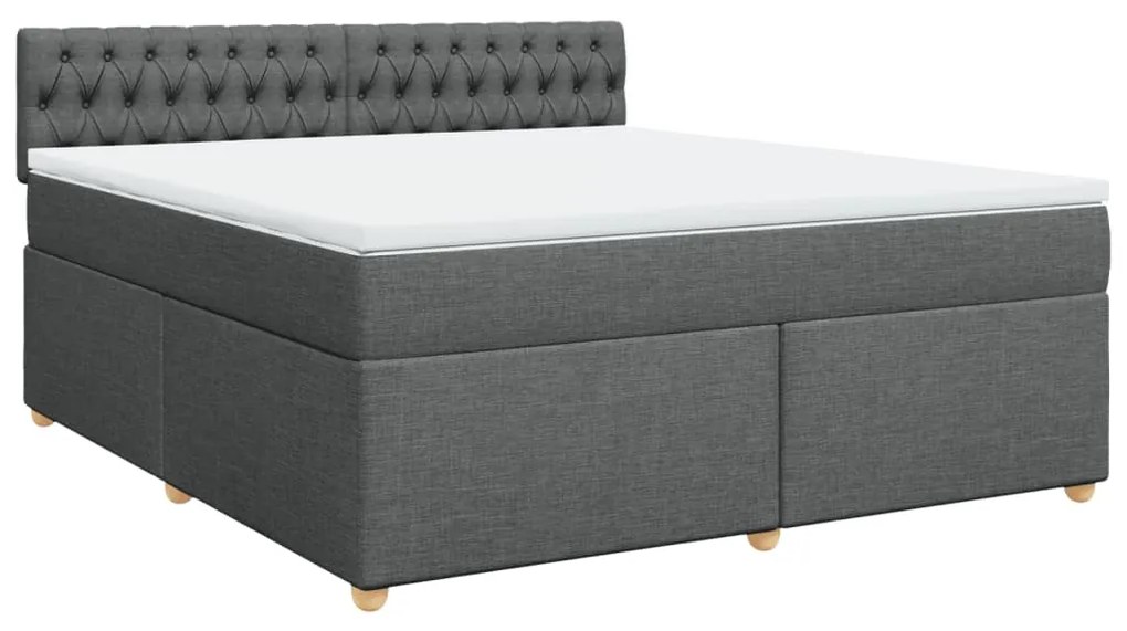 ΚΡΕΒΑΤΙ BOXSPRING ΜΕ ΣΤΡΩΜΑ ΣΚΟΥΡΟ ΓΚΡΙ 180X200 ΕΚ ΥΦΑΣΜΑΤΙΝ 3289067