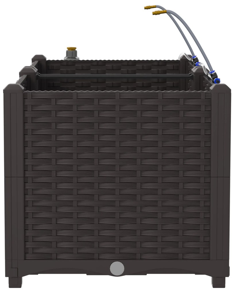 vidaXL Γλάστρες Κήπου 1 τεμ Καφέ 80 x 40 x 37.5 cm Πλαστικό
