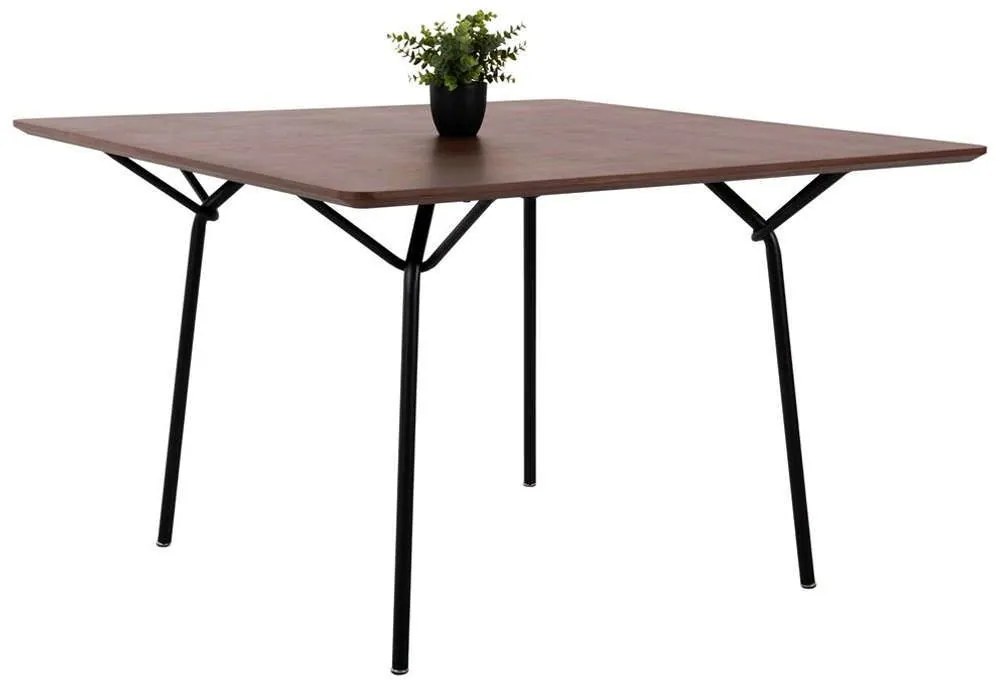 Τραπέζι Τραπεζαρίας Trenk HM9614.02 120x120x75cm Walnut-Black Mdf, Metal