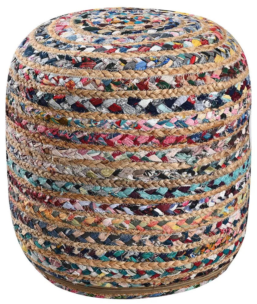 Πουφ (Φ40x40) Pol Rugs &amp; Mats Jute Chindi