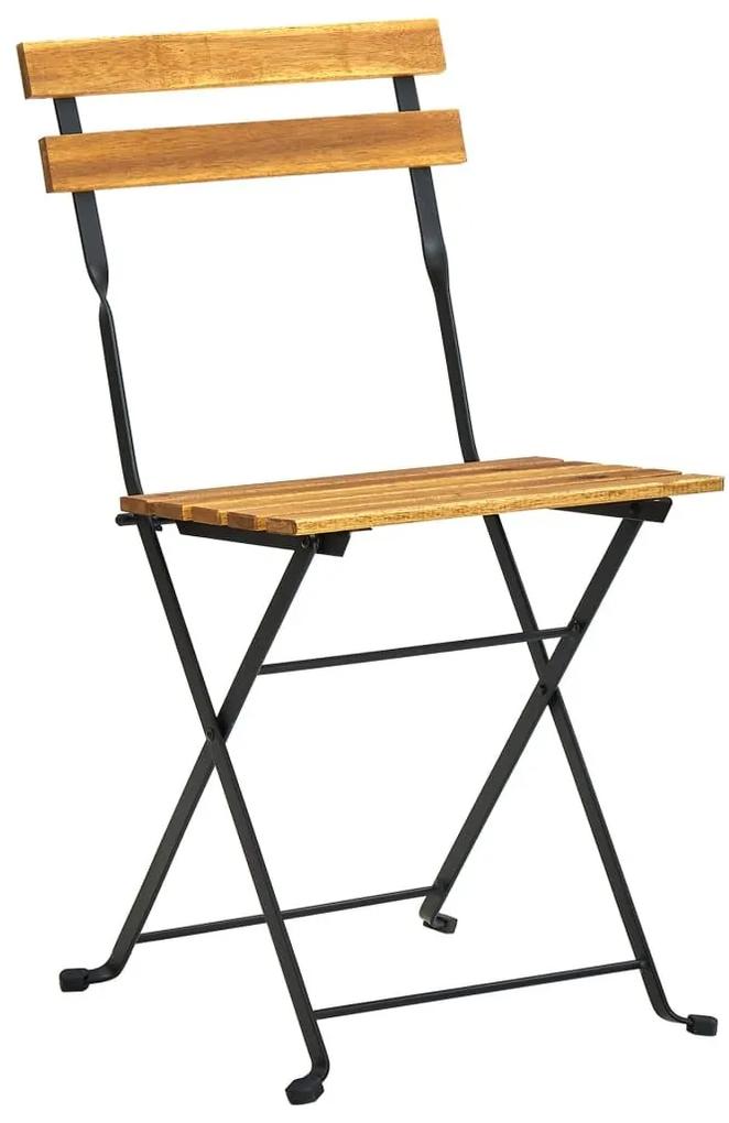 Καρέκλες Bistro Πτυσσόμενες 4 τεμ. από Μασίφ Ξύλο Ακακίας - Καφέ