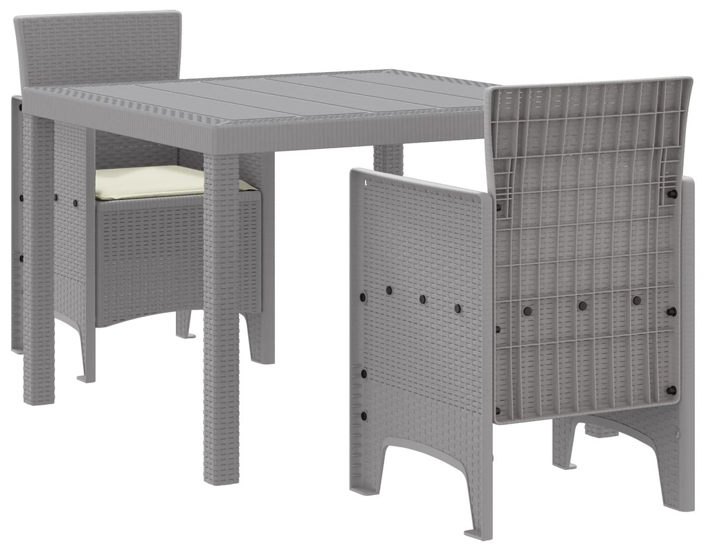 vidaXL Σετ Τραπεζαρίας Κήπου 3 pcs Ανοιχτό γκρι 100 x 100 x 73 εκ