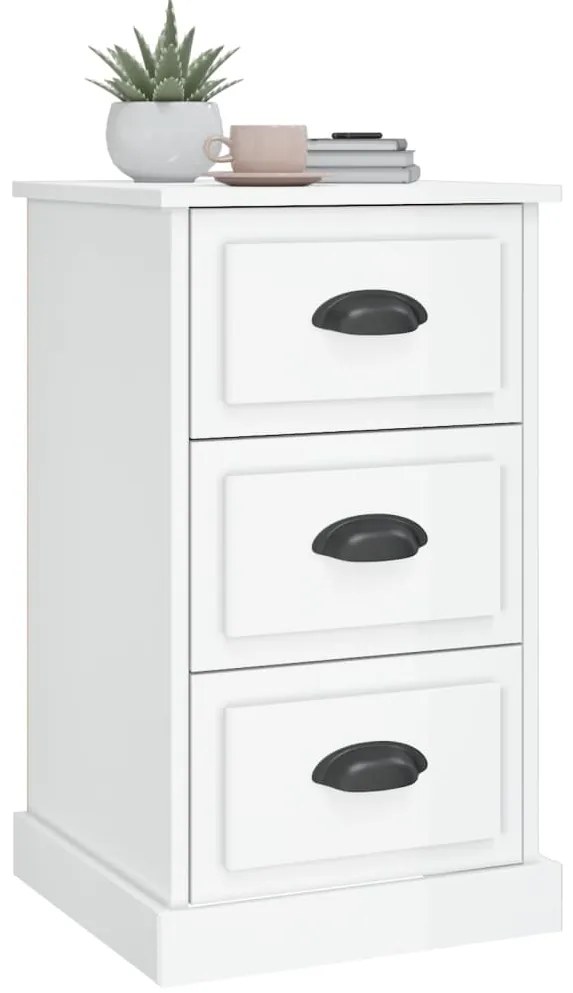 vidaXL Κομοδίνο Γυαλιστερό Λευκό 39x39x67 εκ. από Επεξεργασμένο Ξύλο
