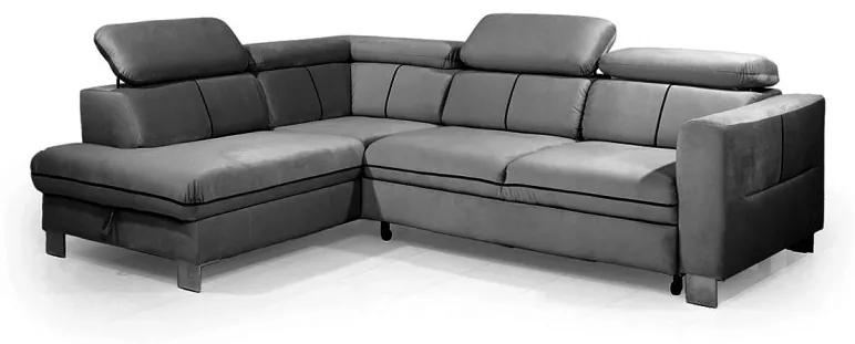 Γωνιακός καναπές κρεβάτι Ferdy με αποθηκευτικό χώρο, σκούρο γκρι 255x191x83cm Αριστερή γωνία – BEL-TED-05