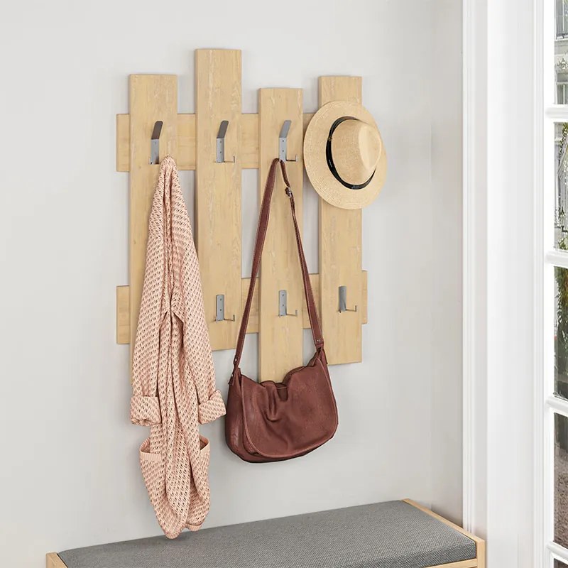 Κρεμάστρα τοίχου Wave Megapap χρώμα sapphire oak 64x4x81εκ.