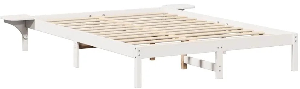 vidaXL Πλαίσιο κρεβατιού με κομοδίνα Λευκό 150 x 200 cm Λευκό