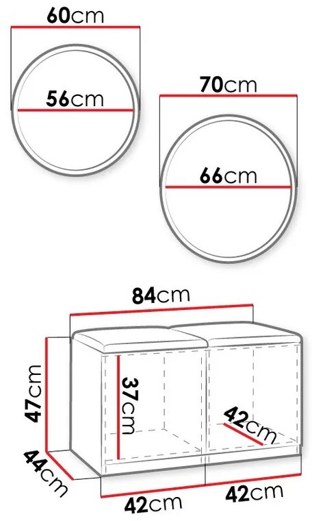 Σετ επίπλων Hartford E106, 84x44cm, 21 kg, Μαύρο, Artisan δρυς, Ταπισερί, Πλαστικοποιημένη μοριοσανίδα, Μεμονωμένα μέρη, Μπλε, Είδος βελούδου