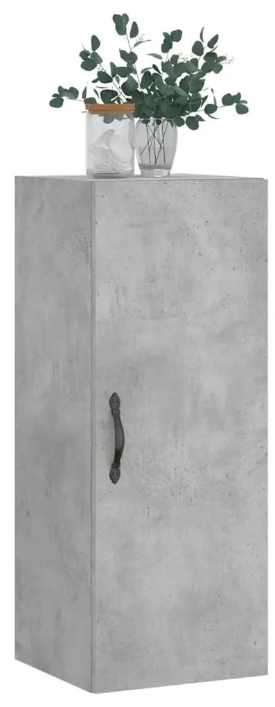 vidaXL Ντουλάπι Τοίχου Γκρι Σκυροδέματος 34,5x34x90 εκ. Επεξεργ. Ξύλο