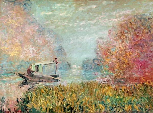 Monet, Claude - Εκτύπωση έργου τέχνης The Boat Studio on the Seine, 1875, (40 x 30 cm)