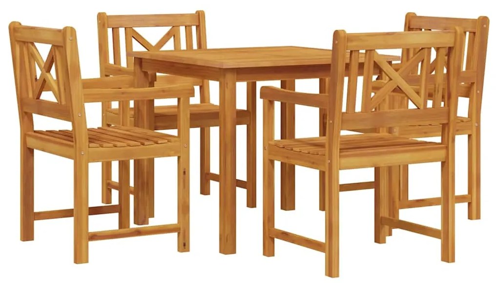 vidaXL Σέτ φαγητού για κήπο 5 pcs Καφέ Μασίφ ξύλο ακακίας
