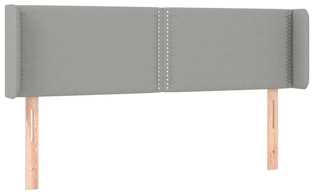 vidaXL Κεφαλάρι με Πτερύγια Ανοιχτό Γκρι 147x16x78/88 εκ. Υφασμάτινο