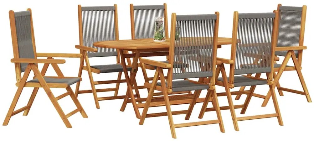 vidaXL Σέτ φαγητού για κήπο 7 pcs Γκρι