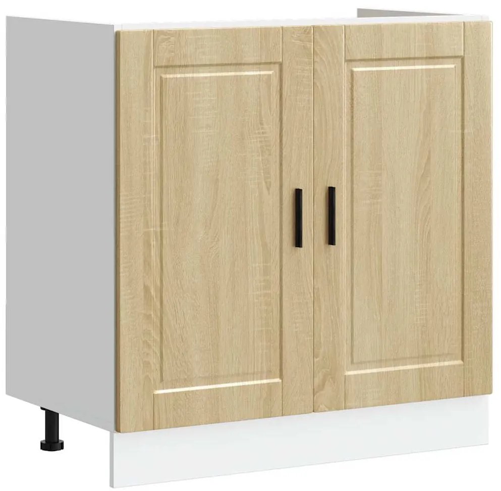 vidaXL Βάση νιπτήρα 2 pcs Καφέ 80 x 46 x 84.5 εκ. Επεξεργασμένο ξύλο