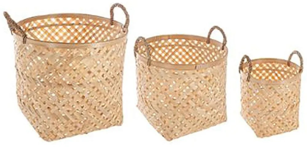 Καλάθι (Σετ 3Τμχ) 07.156823A 20x20,5+30,5x24,5+36x30cm Bamboo Natural Bamboo,Wicker