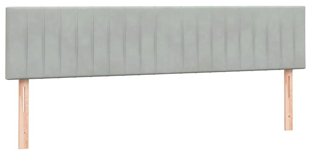 vidaXL Box Spring κρεβάτι με στρώμα ανοιχτό γκρι 200x210 cm Βελούδινο